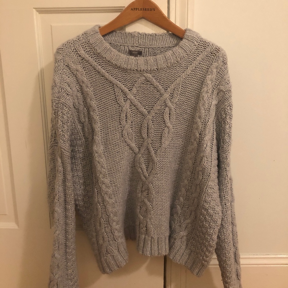 aerie grey knit sweater